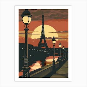 Paris At Sunset Art Print