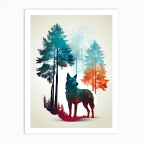 Wolf In The Forest 1 Art Print