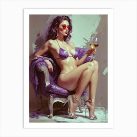 Modeling With A Glass Of Wine 13 Art Print