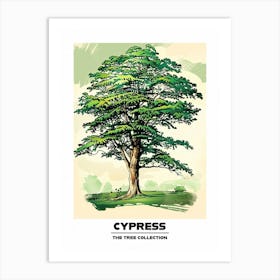 Cypress Tree Storybook Illustration 1 Poster Art Print