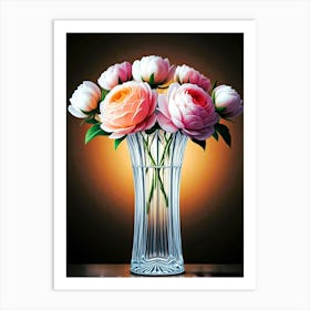 Roses In A Vase Art Print