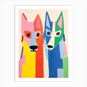 Colourful Kids Animal Art Timber Wolf 2 Art Print