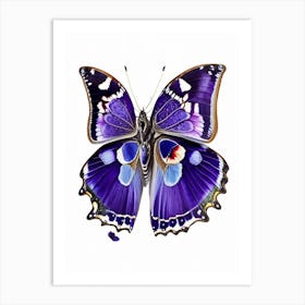 Purple Emperor Butterfly Decoupage 2 Art Print