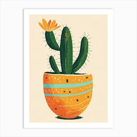 Easter Cactus Plant Minimalist Illustration 6 Art Print