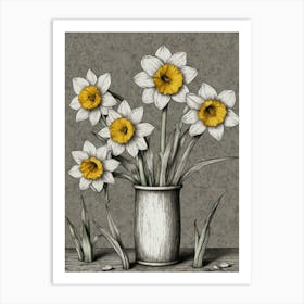 Daffodils In A Vase 1 Art Print