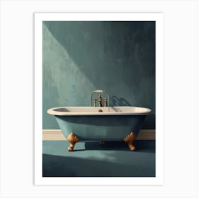 Blue Bathroom - Bathroom Stock Videos & Royalty-Free Footage Art Print