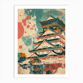 Osaka Castle Mid Century Modern 4 Art Print