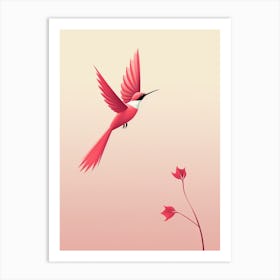 Minimalist Hummingbird 4 Illustration Art Print