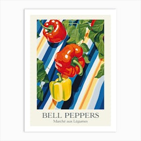 Marche Aux Legumes Bell Peppers Summer Illustration 2 Art Print