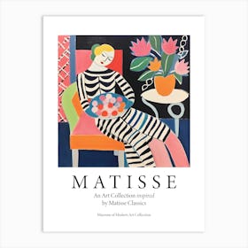 Woman With A Bowl Of Fruits, The Matisse Inspired Art Collection Poster Art Print