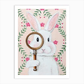 Rabbit With Magnifying Glass 1 Art Print