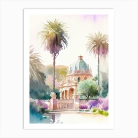 Balboa Park, 2, Usa Pastel Watercolour Art Print