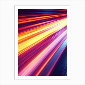 Abstract Background, Glowing Long Exposure And Speed Effect Art Print