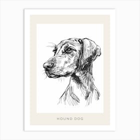 Hound Dog Line Sketch Poster Art Print