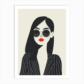 Illustration Of A Woman In A Suit Art Print