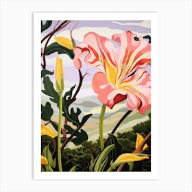 Gloriosa Lily 4 Flower Painting Art Print