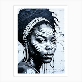 Graffiti Mural Of Beautiful Black Woman 33 Art Print