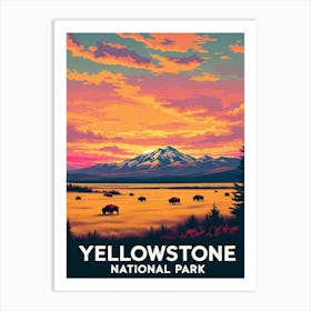 Yellowstone National Park Vintage V 11 Art Print