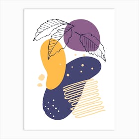 Purple and Yellow Abstract Boho Art Print