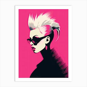 Punked Out Pink Minimalism: Bold and Edgy Art Print