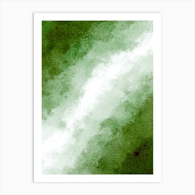 Green Abstract Watercolor Painting Art Print