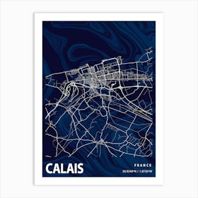 Calais Crocus Marble Map Art Print