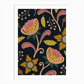 Floral Pattern muted Art Print