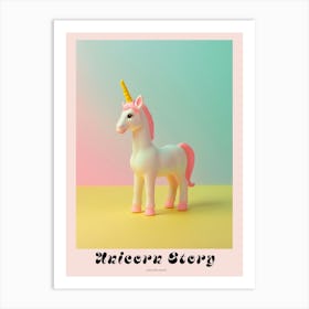 Pastel Toy Unicorn Portrait 4 Poster Art Print