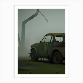 Car In The Fog Art Print