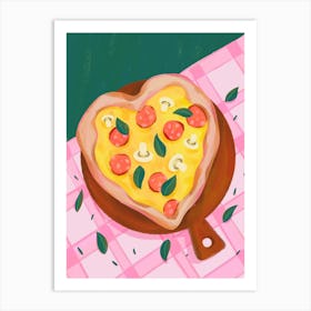 Heart Pizza Art Print