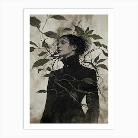 Woman With Vines Art Print