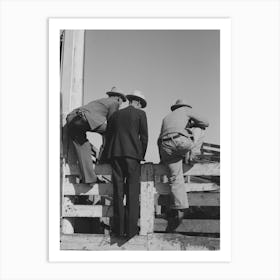 West Texas Cattlemen Looking Over The Cattle Which Are Offered For Sale, Stockyards, San Angelo, Texas By Art Print