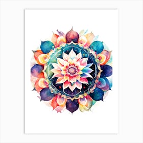 Watercolor Mandala Art Print