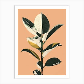 Rubber Plant Minimalist Illustration 6 Art Print