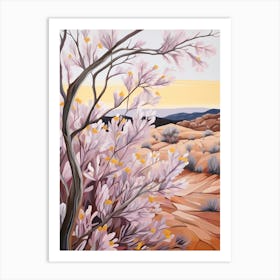 Lavender 4 Flower Painting Art Print