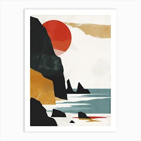 Sunset At The Beach, Scandinavian Simplicity 5 Art Print