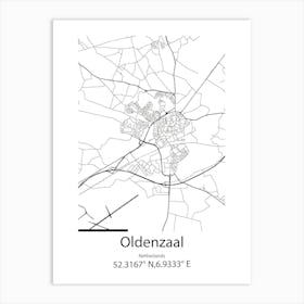 Oldenzaal,Netherlands Minimalist Map Art Print