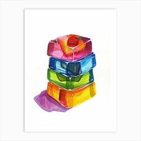 Fruit Jelly Slices Watercolour Style Art Print