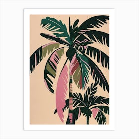 Palm Tree Colourful Illustration 1 Art Print