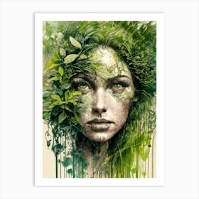 Green Woman Art Print