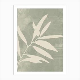 Abstract Green Botanical, Boho Sage Green Leaf Art Print