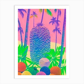 Coconut 1 Risograph Retro Poster Fruit Art Print