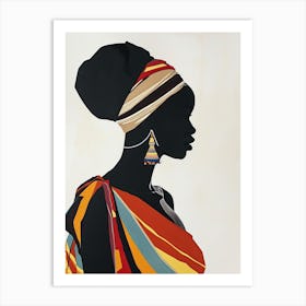 African Woman; Boho Minimalism 1 Art Print