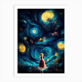 Alice Starry Night Art Print