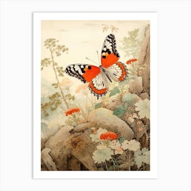 Butterfly Japanese Style Painting 3 Art Print