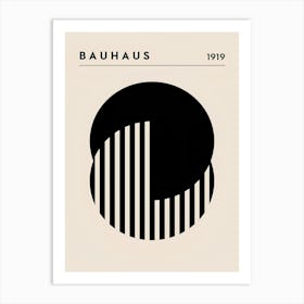 Bauhaus black n white circle poster Art Print