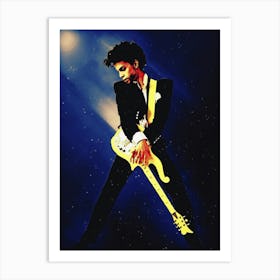 Superstars Of Prince And Yellow Guitar Art Print