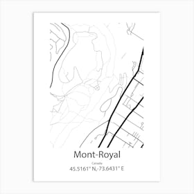 Mont Royal,Canada Minimalist Map Art Print