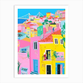 Lisbon, Portugal Colourful View 8 Art Print