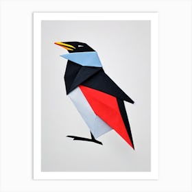 Blackbird Origami Bird Art Print